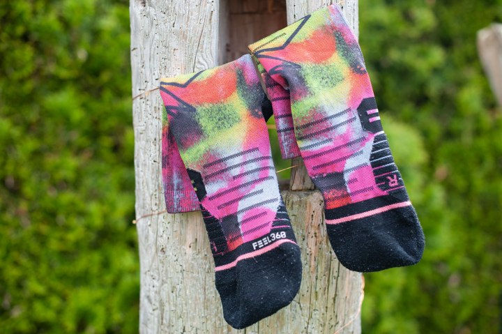 Stancesocken auf Wäscheleine