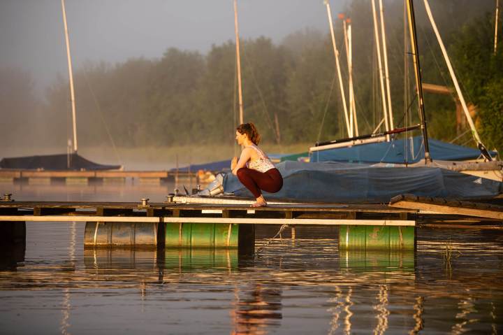 Malasana Yoga für Mountainbiker